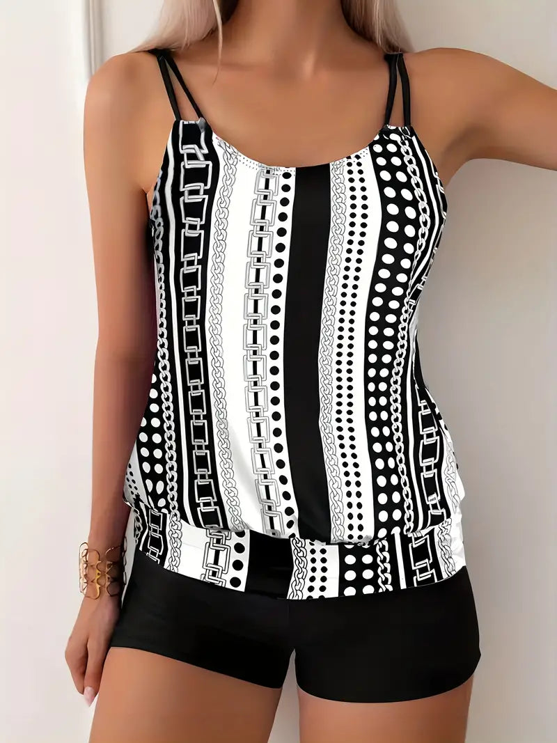 SL | Tankini rayé imprimé