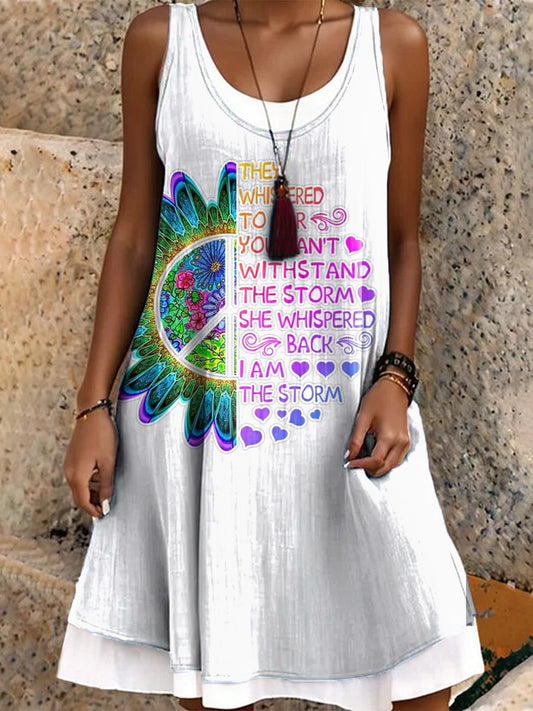 Women's Art Painting Hippie Print Tank Dress