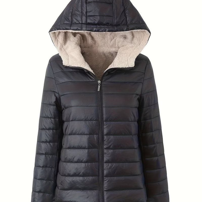 EP | Veste bouffante chaude avec fermeture éclair et doublure en fourrure synthétique
