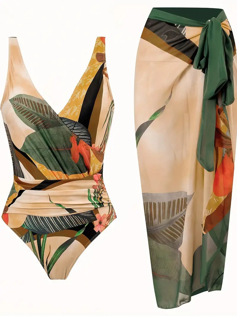 SL | Maillot de bain sexy avec motif tropical