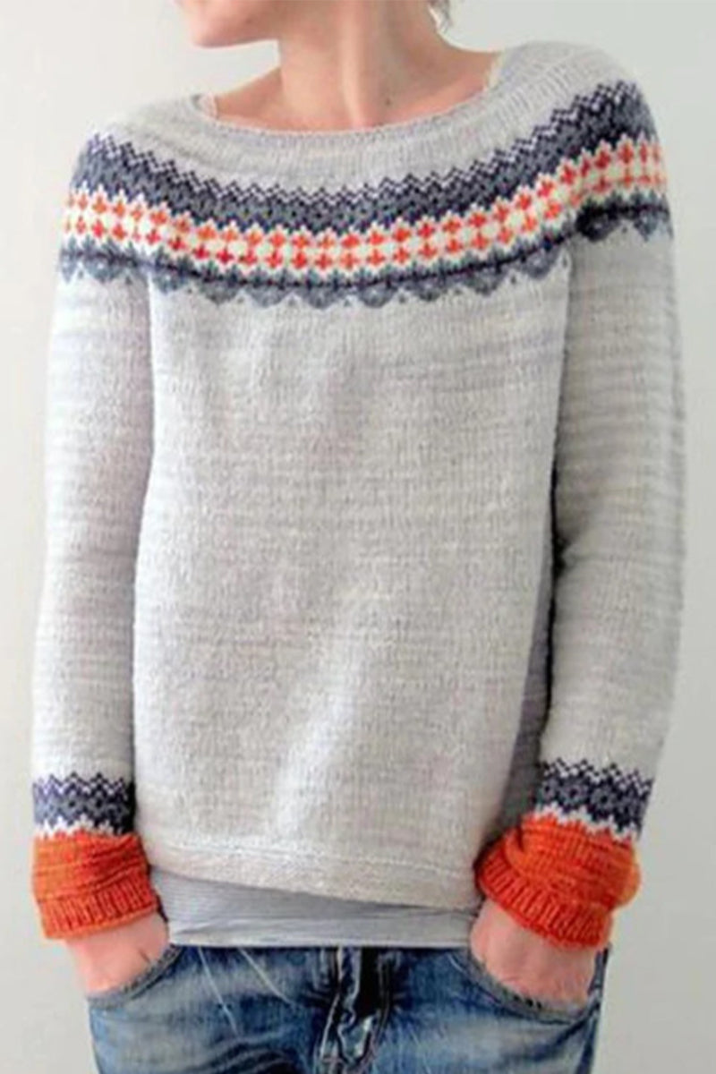 Pull en coton à motifs vintage