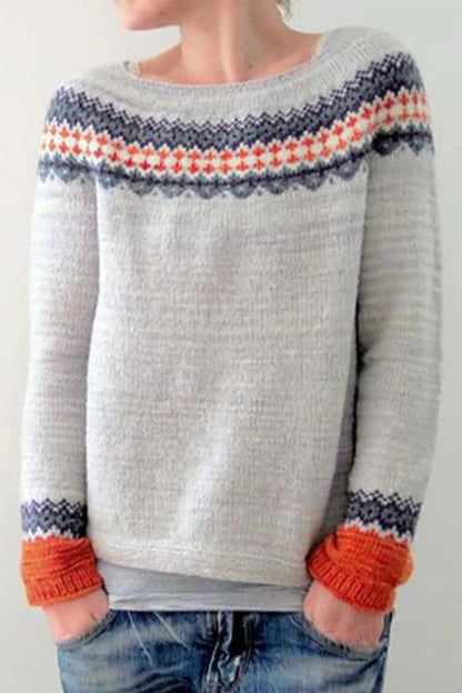 Pull en coton à motifs vintage