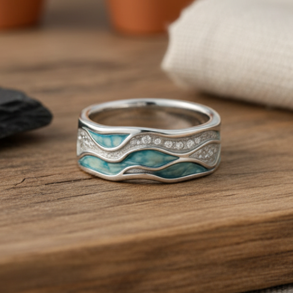 Argent Bague artisanal délicat