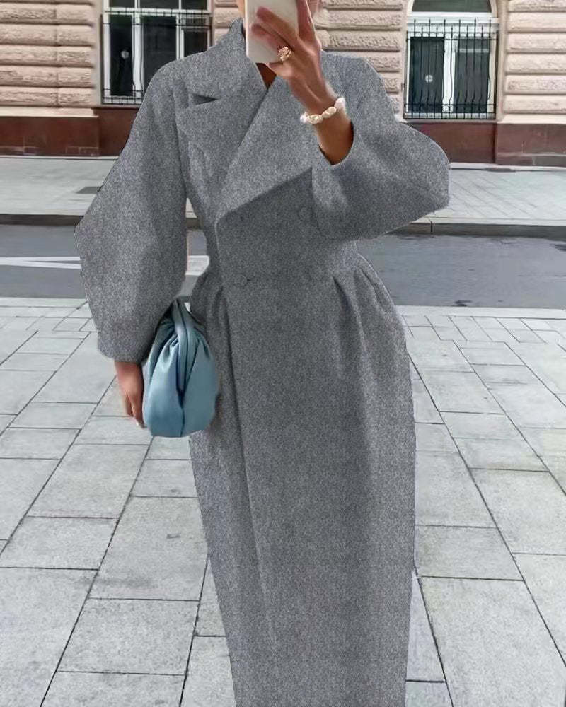 EP | Manteau en laine vintage avec manches lanterne et revers