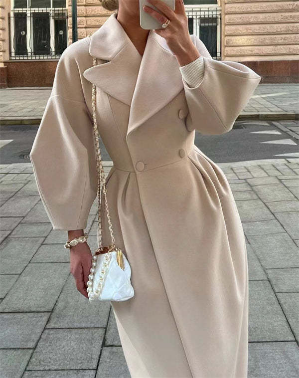 EP | Manteau en laine vintage avec manches lanterne et revers