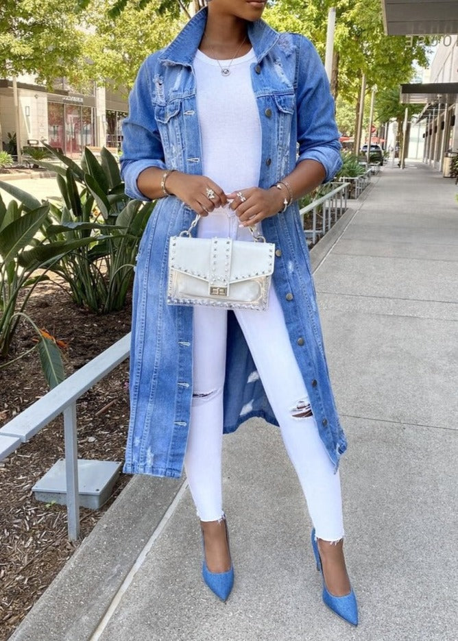 EP | Veste longue en jean pour femmes
