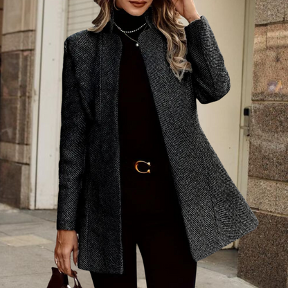 JO | Veste longueur genou à rangée de boutons et col cranté
