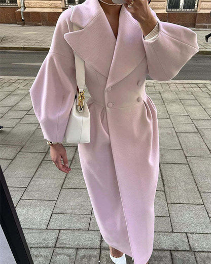 EP | Manteau en laine vintage avec manches lanterne et revers