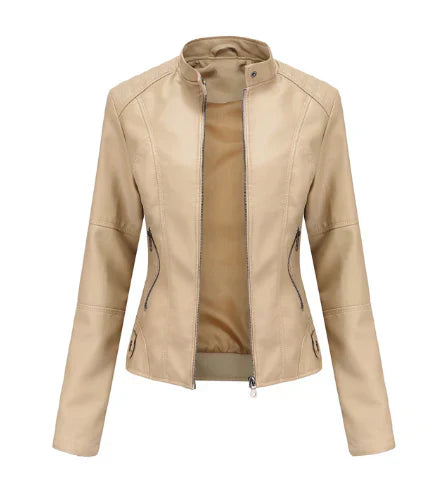 EP | Veste en cuir pour femme avec Mao