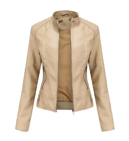 EP | Veste en cuir pour femme avec Mao