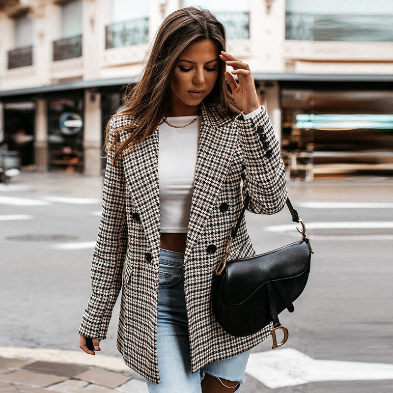 EP | Blazer à carreaux pour femmes