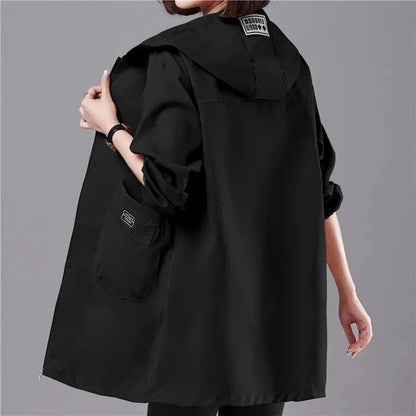JO | Long manteau de printemps à capuche