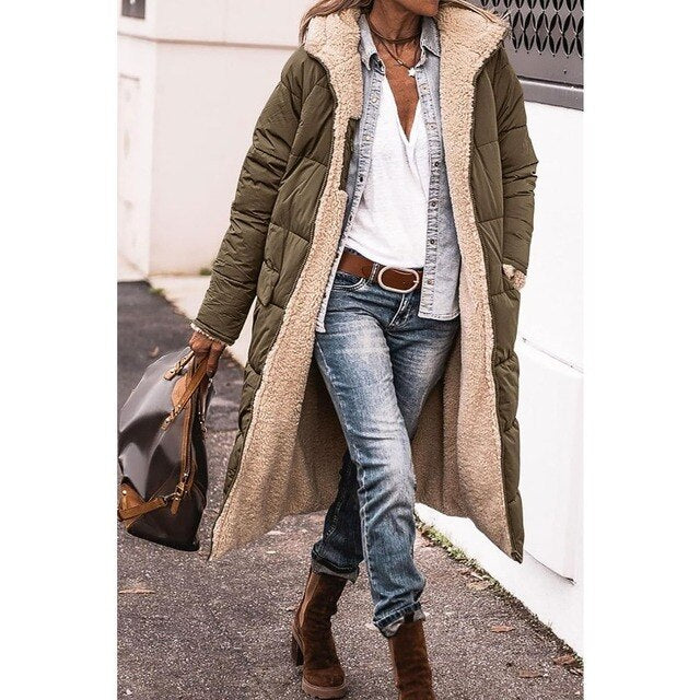 EP | Veste longue réversible en sherpa