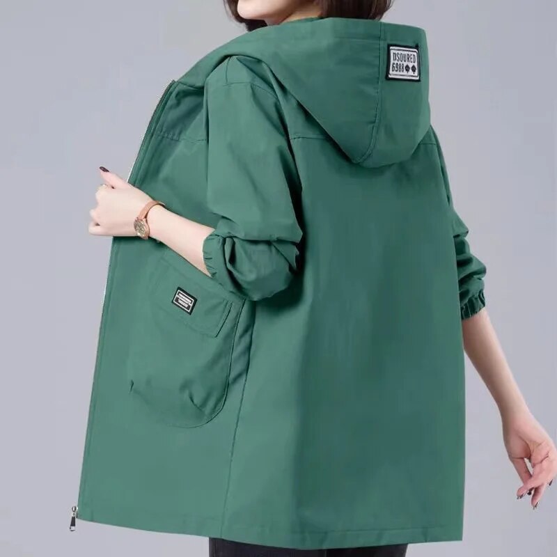JO | Long manteau de printemps à capuche