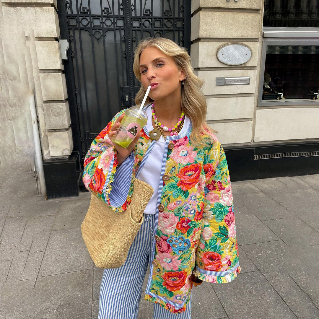 JO | Charmant manteau fleuri pour femme