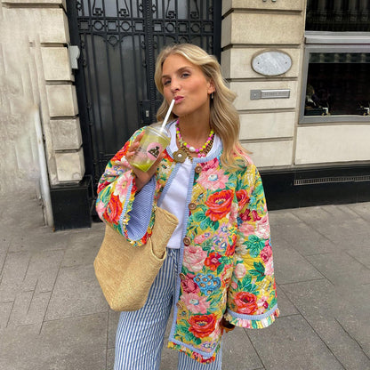JO | Charmant manteau fleuri pour femme