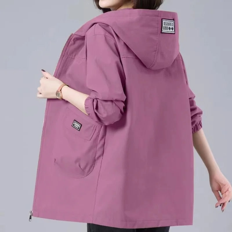 JO | Long manteau de printemps à capuche