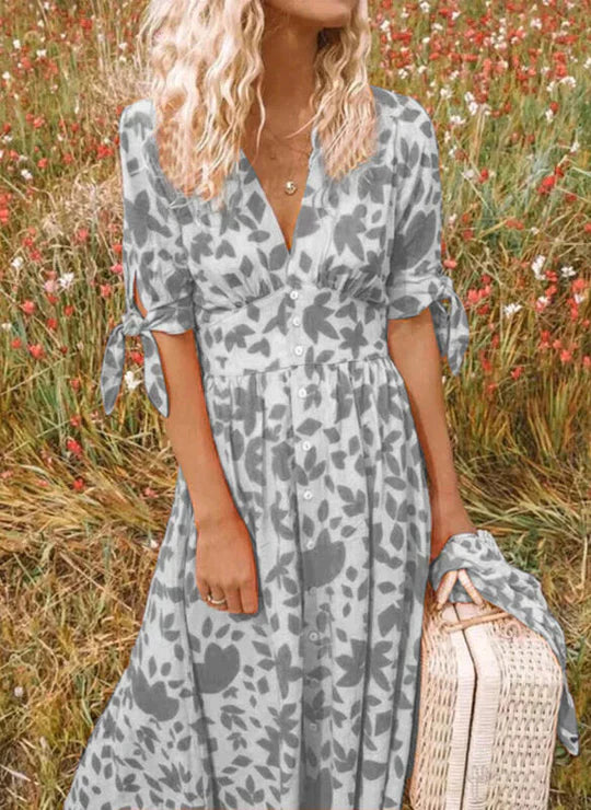 SL | Maxi robe avec décolleté en V fleuri