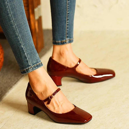 SL | Chaussures à talon bloc brillant