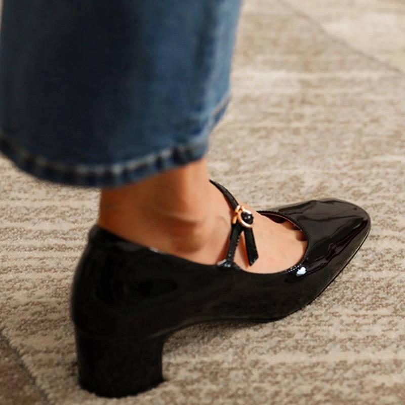SL | Chaussures à talon bloc brillant