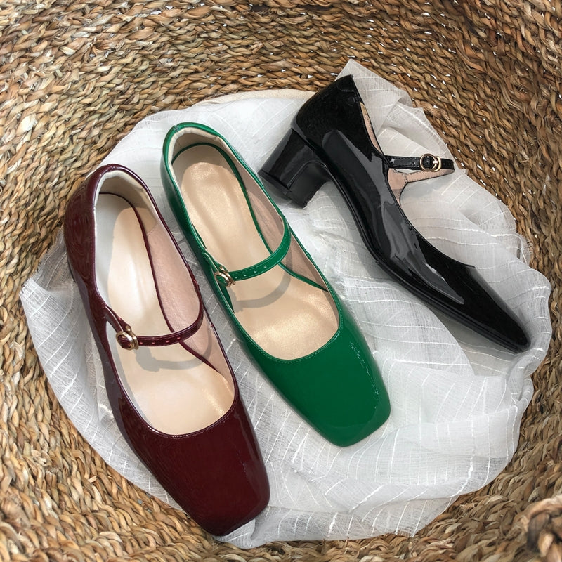 SL | Chaussures à talon bloc brillant