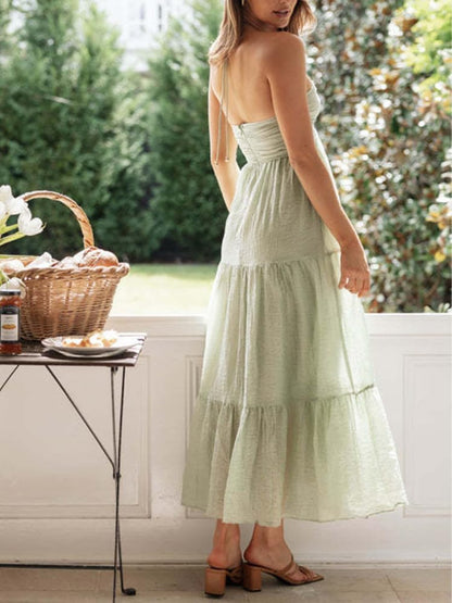 SL | Robe maxi avec bretelles autour du cou