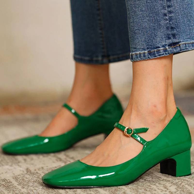 SL | Chaussures à talon bloc brillant