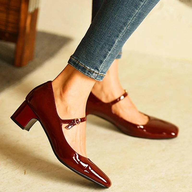 SL | Chaussures à talon bloc brillant