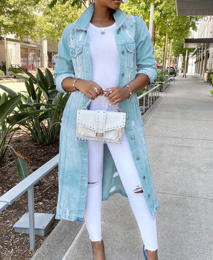 EP | Veste longue en jean pour femmes