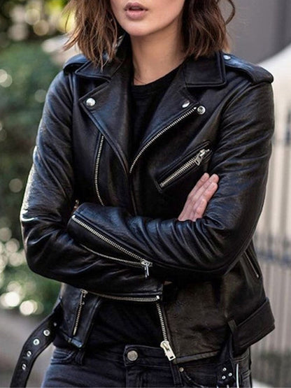 EP | Vestes Perfecto en similicuir avec fermeture éclair, vestes élégantes pour femmes
