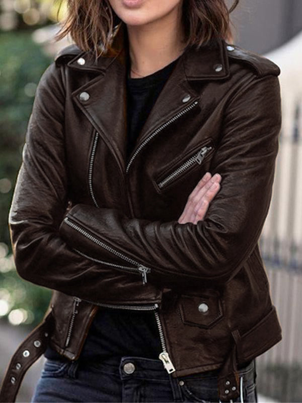 EP | Vestes Perfecto en similicuir avec fermeture éclair, vestes élégantes pour femmes