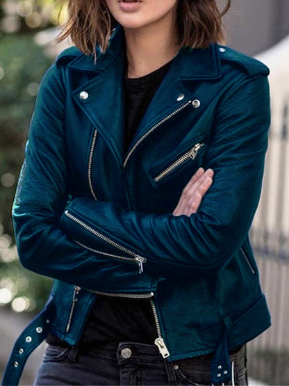 EP | Vestes Perfecto en similicuir avec fermeture éclair, vestes élégantes pour femmes
