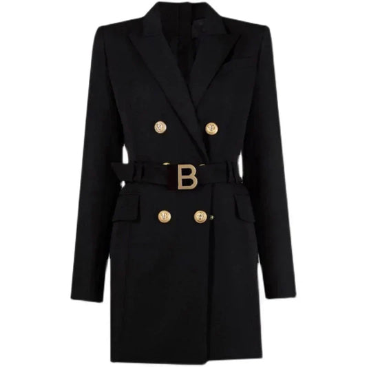 EP | robe blazer classique pour le bureau avec ceinture et boutons de luxe