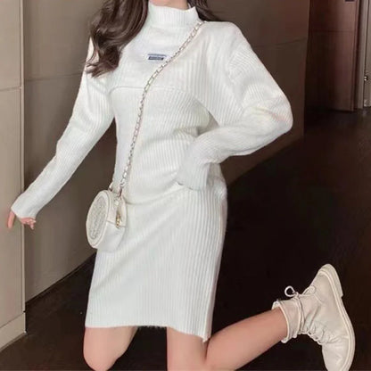 EP | Robe deux pièces avec manches buffet et gilet châle