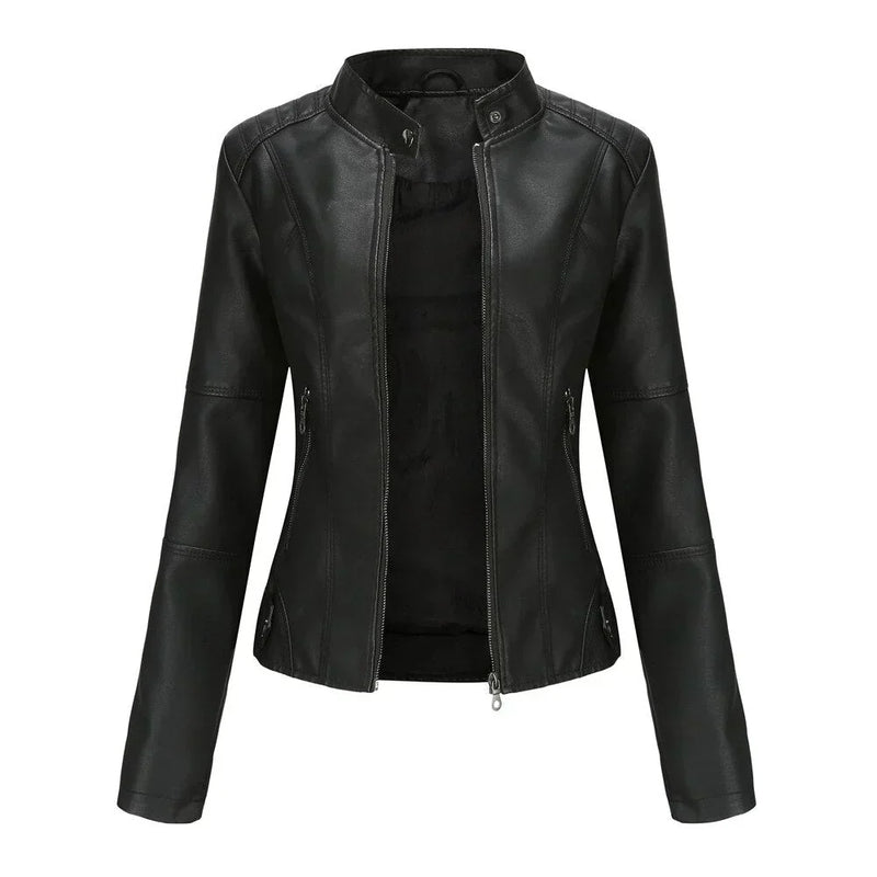 EP | Veste en cuir pour femme avec Mao