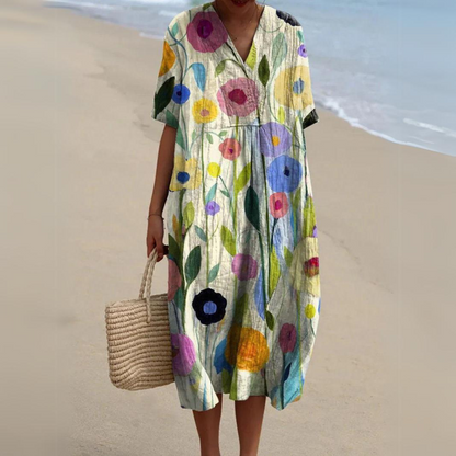 SL | Robe midi avec motif floral bohème