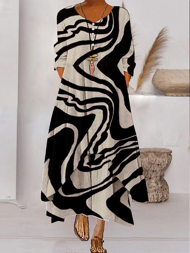 SL | Maxi-robe à manches longues - décolleté à boutons