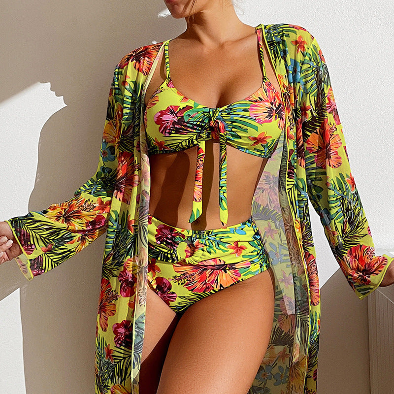 SL | Bikini à imprimé floral et à superposition