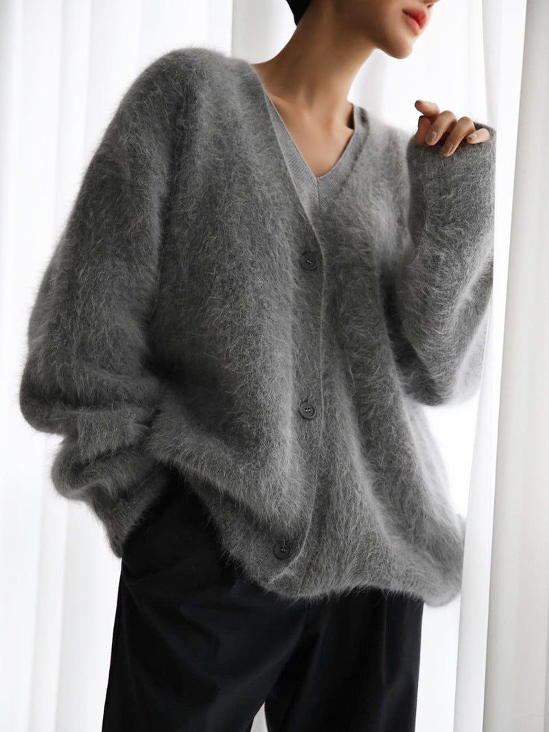 KS | Cardigan à manches longues et épaules tombantes