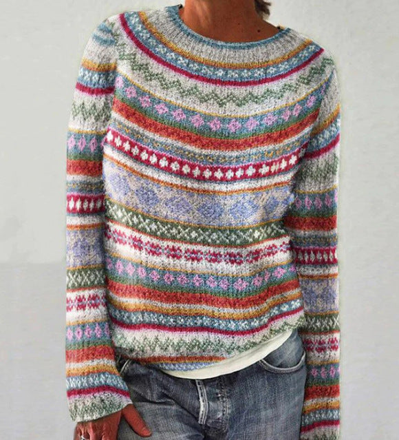Pull en tricot à motif vintage