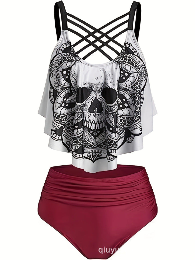 Cristina® | Bikini Set With Playful Lace Design and Unique Skull Motif