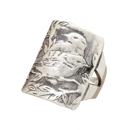 Argent Bague artisanal délicat