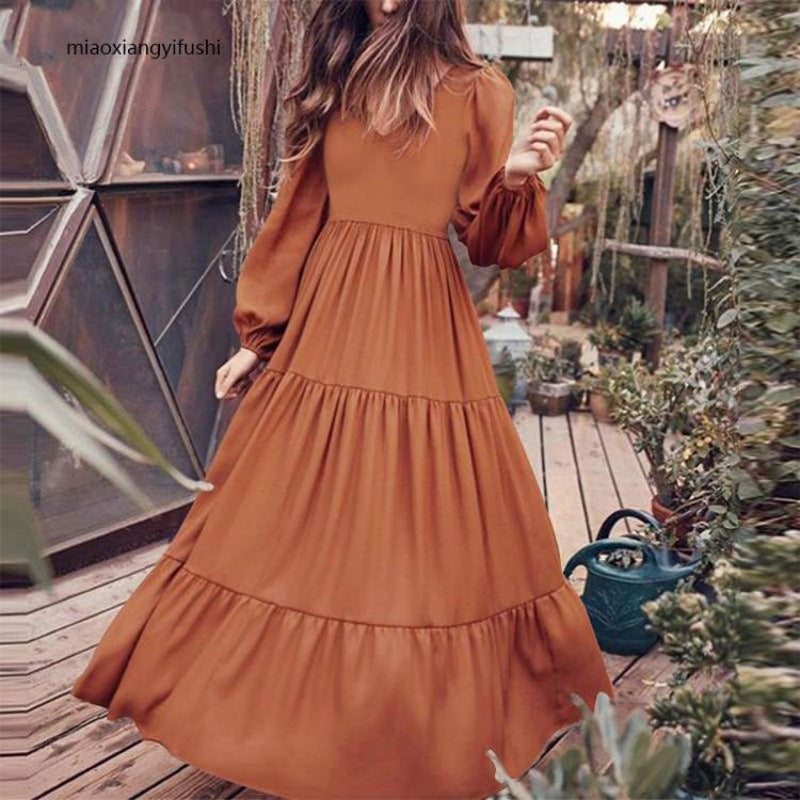 SL | Robe midi à manches longues avec smocks