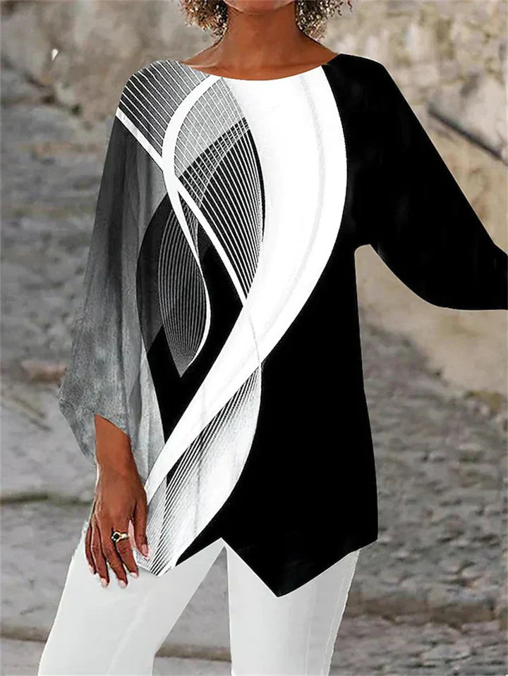 EP | Blouse à manches longues stylée à imprimé géométrique