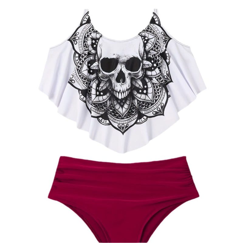 Cristina® | Bikini Set With Playful Lace Design and Unique Skull Motif