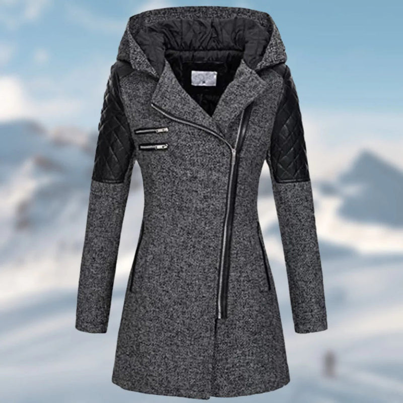 SL | Noble manteau asymétrique en laine mélangée