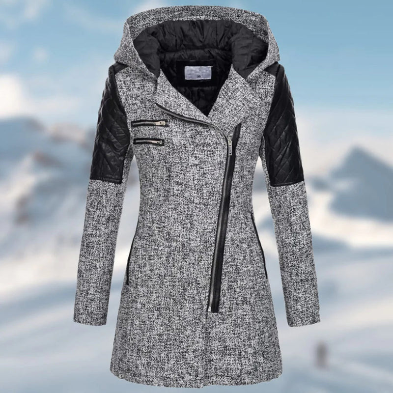 SL | Noble manteau asymétrique en laine mélangée