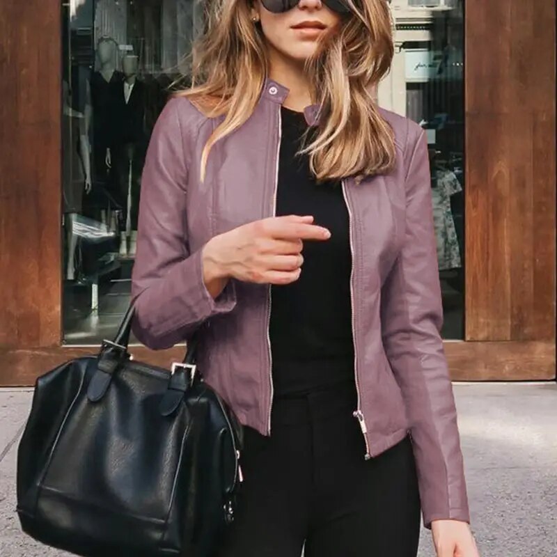 EP | Veste en cuir classique pour femmes