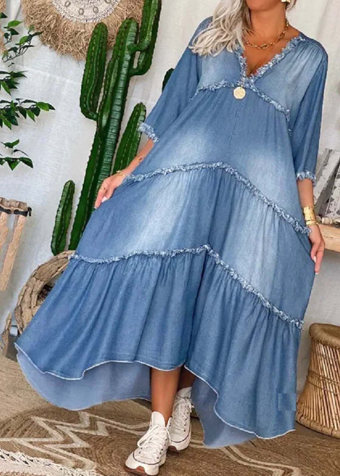 SL | Robe longue en denim