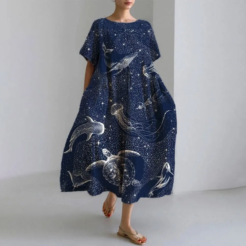 SL | Plus-Size Robe d'été loose fit avec poche & décolleté O Robe maxi d'été élégante